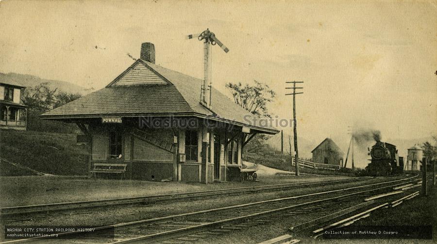 Postcard: Over the Berkshire Range - Railroad Station, Pownal, Vermont
